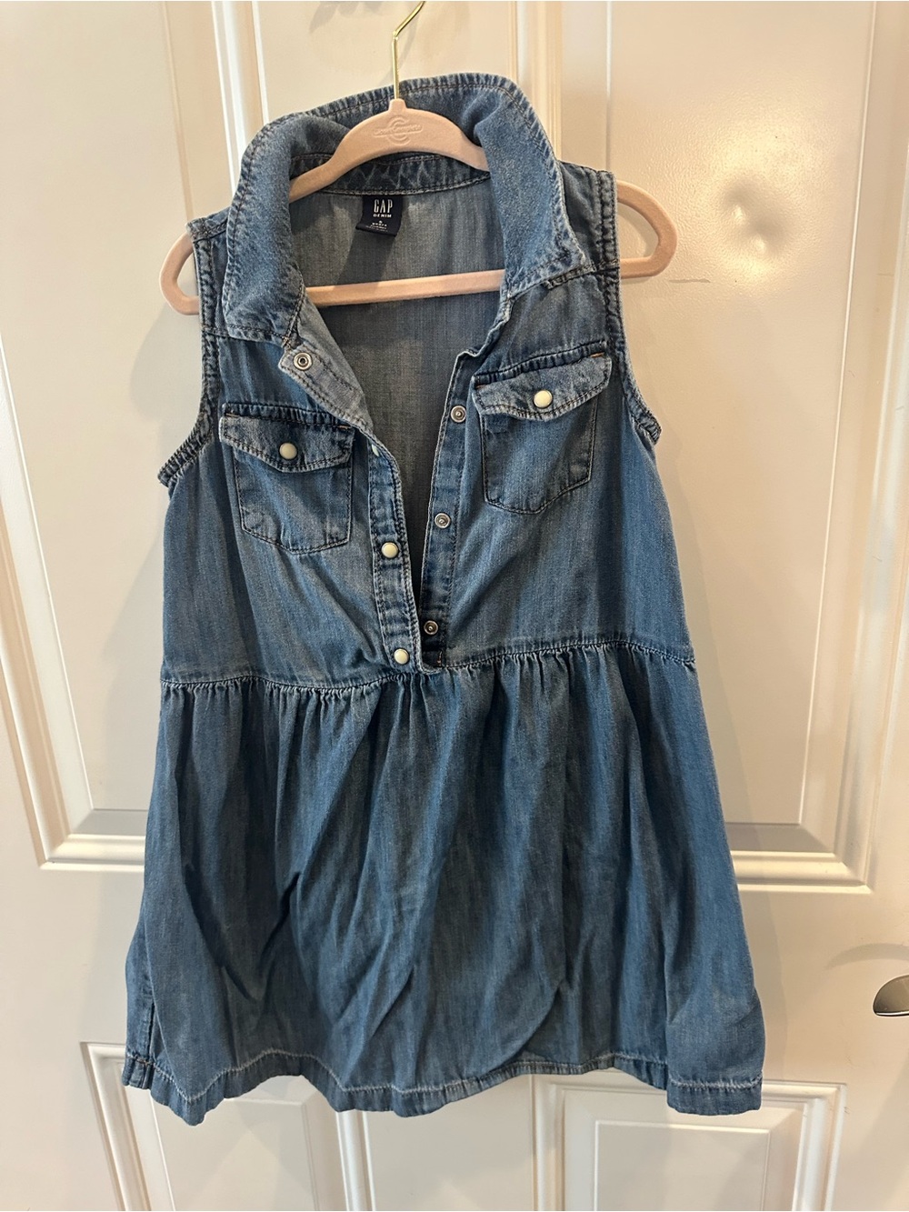 GAP Denim Toddler Dress — Blue with Contrast Stitching